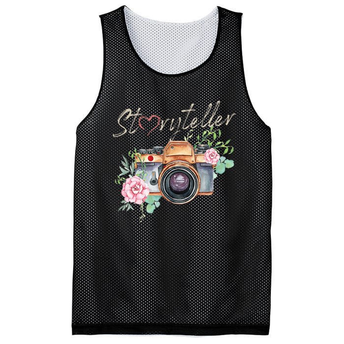 Storyteller Camera Photography Photographer Cameraman Ideas Mesh Reversible Basketball Jersey Tank