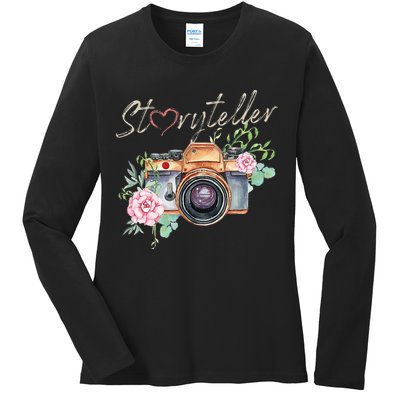Storyteller Camera Photography Photographer Cameraman Ideas Ladies Long Sleeve Shirt
