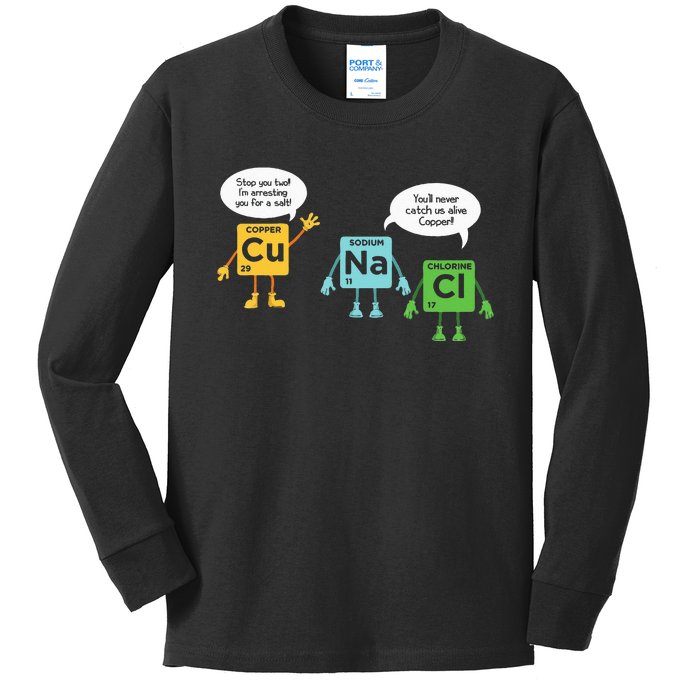 Science Chemistry Periodic Table Funny Scientist Nerd Geeks Kids Long Sleeve Shirt