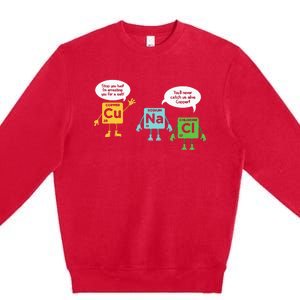 Science Chemistry Periodic Table Funny Scientist Nerd Geeks Premium Crewneck Sweatshirt