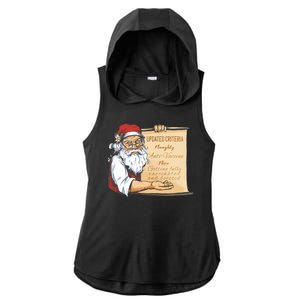 Santa Claus Pro Vaccine Christmas List Ladies PosiCharge Tri-Blend Wicking Draft Hoodie Tank