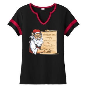 Santa Claus Pro Vaccine Christmas List Ladies Halftime Notch Neck Tee