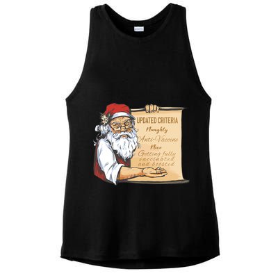 Santa Claus Pro Vaccine Christmas List Ladies PosiCharge Tri-Blend Wicking Tank