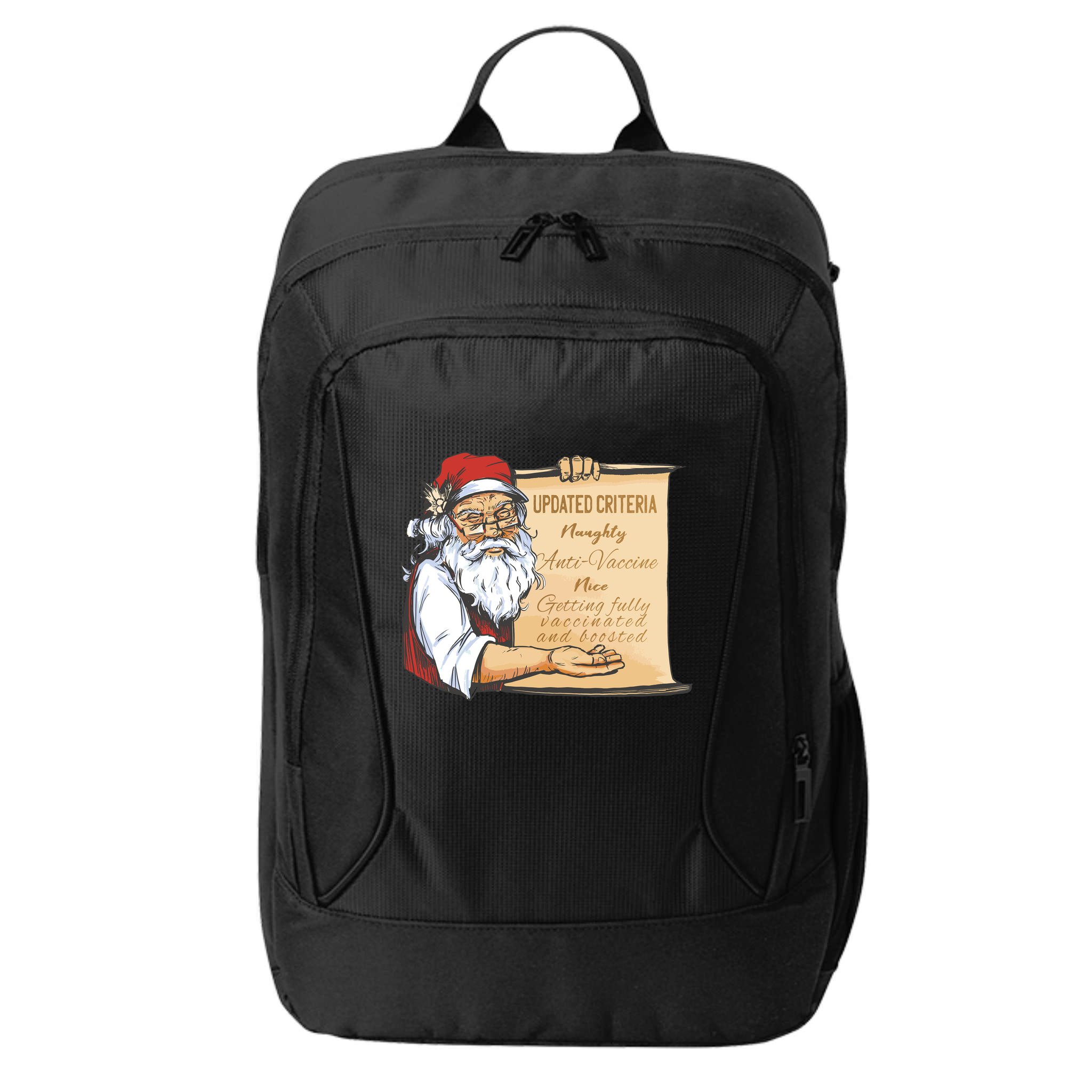 Santa Claus Pro Vaccine Christmas List City Backpack