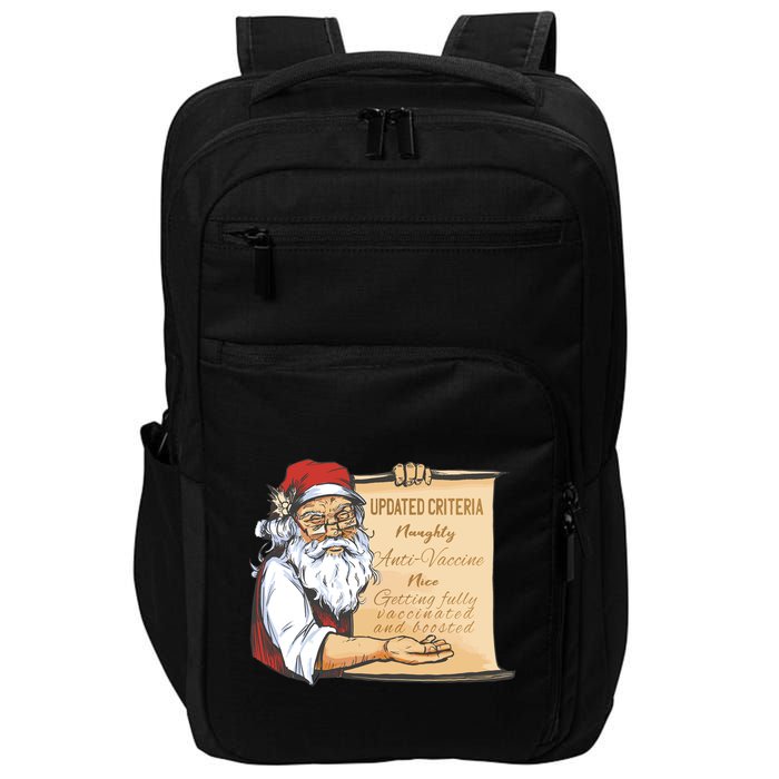 Santa Claus Pro Vaccine Christmas List Impact Tech Backpack