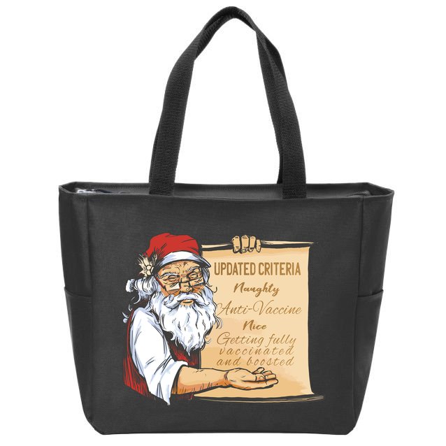 Santa Claus Pro Vaccine Christmas List Zip Tote Bag