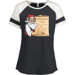 Santa Claus Pro Vaccine Christmas List Enza Ladies Jersey Colorblock Tee