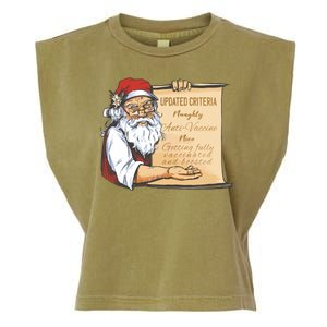 Santa Claus Pro Vaccine Christmas List Garment-Dyed Women's Muscle Tee