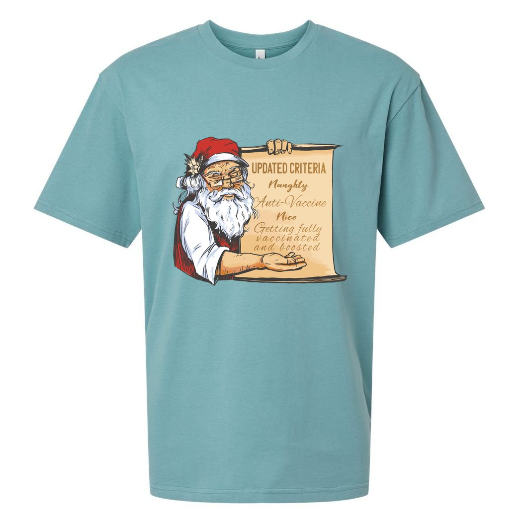 Santa Claus Pro Vaccine Christmas List Sueded Cloud Jersey T-Shirt