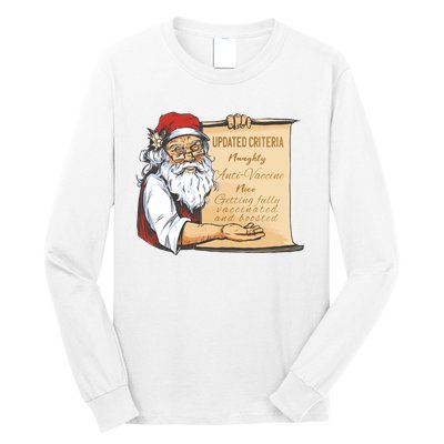 Santa Claus Pro Vaccine Christmas List Long Sleeve Shirt