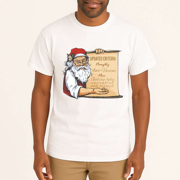 Santa Claus Pro Vaccine Christmas List Tall T-Shirt