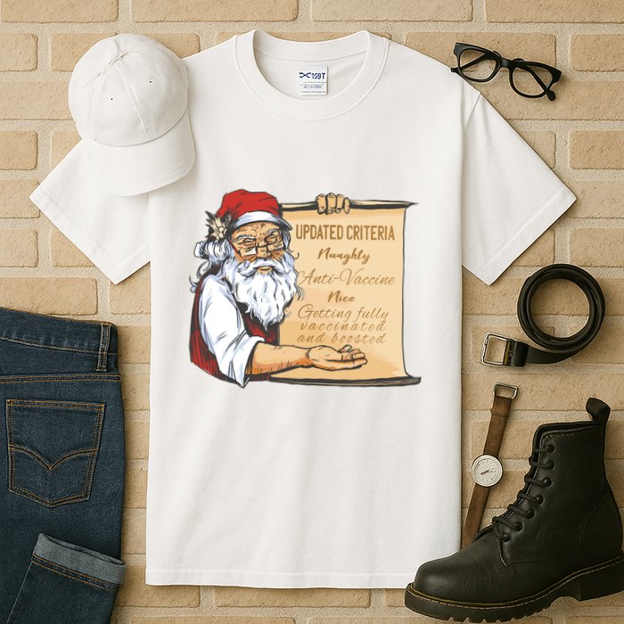 Santa Claus Pro Vaccine Christmas List Tall T-Shirt