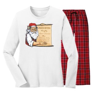 Santa Claus Pro Vaccine Christmas List Women's Long Sleeve Flannel Pajama Set 