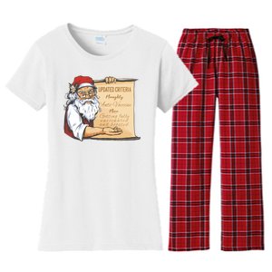 Santa Claus Pro Vaccine Christmas List Women's Flannel Pajama Set