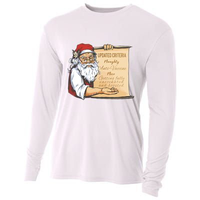 Santa Claus Pro Vaccine Christmas List Cooling Performance Long Sleeve Crew