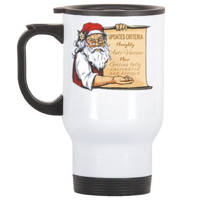 Santa Claus Pro Vaccine Christmas List Stainless Steel Travel Mug