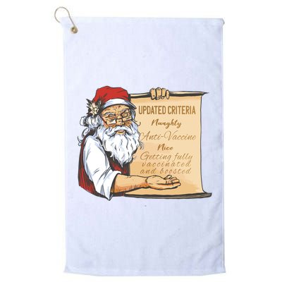 Santa Claus Pro Vaccine Christmas List Golf Towel