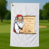 Santa Claus Pro Vaccine Christmas List Golf Towel
