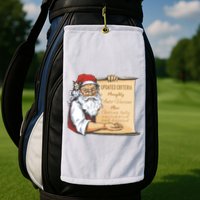 Santa Claus Pro Vaccine Christmas List Golf Towel