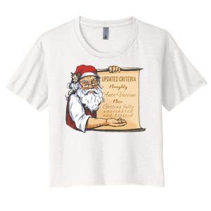 Santa Claus Pro Vaccine Christmas List Women's Crop Top Tee