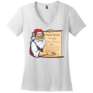 Santa Claus Pro Vaccine Christmas List Women's V-Neck T-Shirt