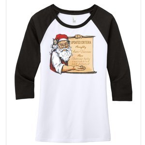 Santa Claus Pro Vaccine Christmas List Women's Tri-Blend 3/4-Sleeve Raglan Shirt