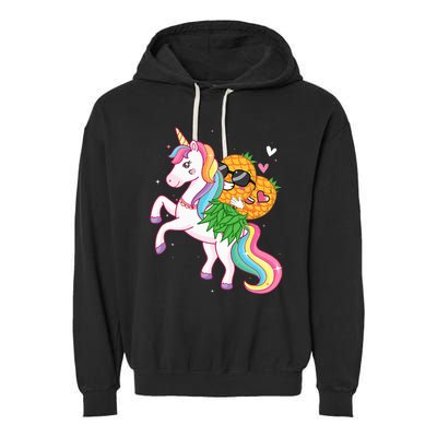 Swingers Couple Pineapple Swinging On A Unicorn Swinger Garment-Dyed Fleece Hoodie