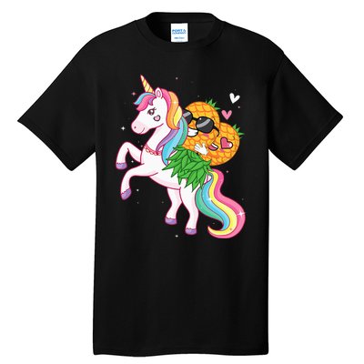 Swingers Couple Pineapple Swinging On A Unicorn Swinger Tall T-Shirt