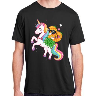 Swingers Couple Pineapple Swinging On A Unicorn Swinger Adult ChromaSoft Performance T-Shirt