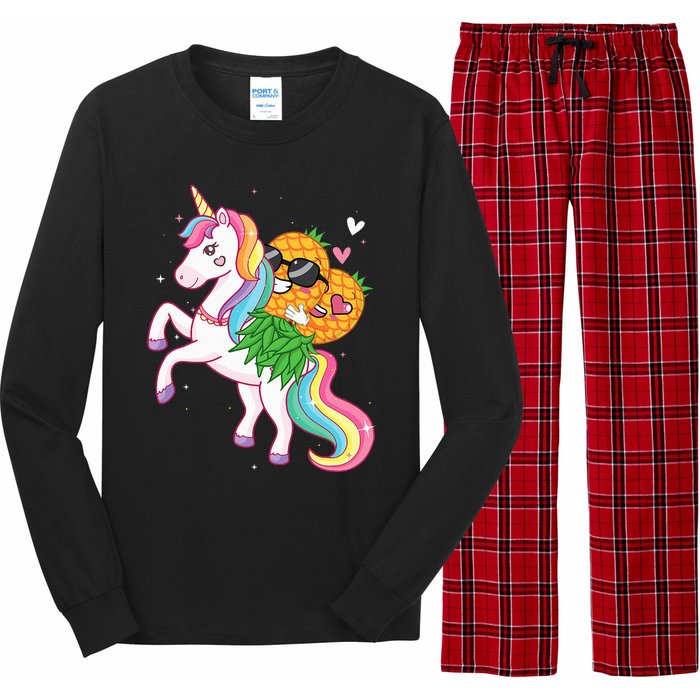 Swingers Couple Pineapple Swinging On A Unicorn Swinger Long Sleeve Pajama Set