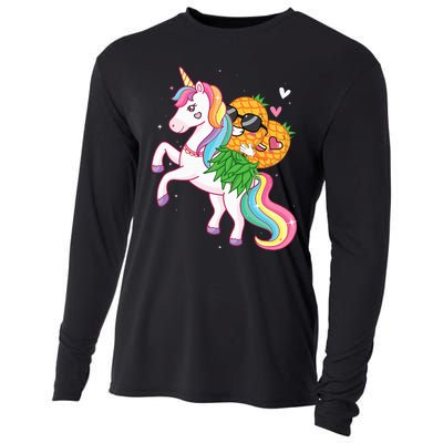 Swingers Couple Pineapple Swinging On A Unicorn Swinger Cooling Performance Long Sleeve Crew