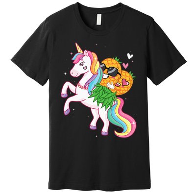 Swingers Couple Pineapple Swinging On A Unicorn Swinger Premium T-Shirt