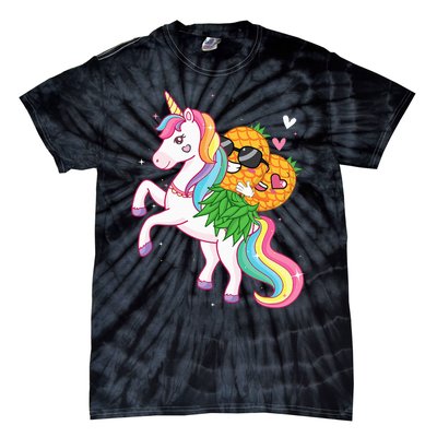 Swingers Couple Pineapple Swinging On A Unicorn Swinger Tie-Dye T-Shirt