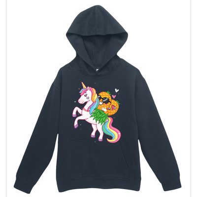 Swingers Couple Pineapple Swinging On A Unicorn Swinger Urban Pullover Hoodie