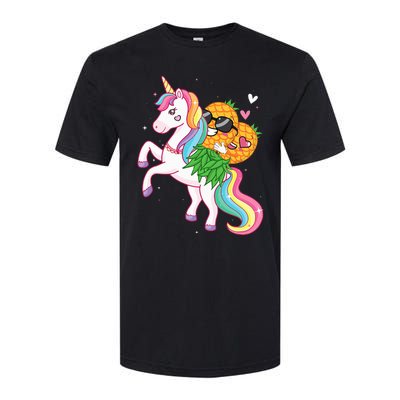 Swingers Couple Pineapple Swinging On A Unicorn Swinger Softstyle CVC T-Shirt