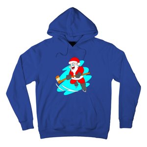 Santa Claus Playing Ice Hockey Player Christmas Celebration Gift Hoodie