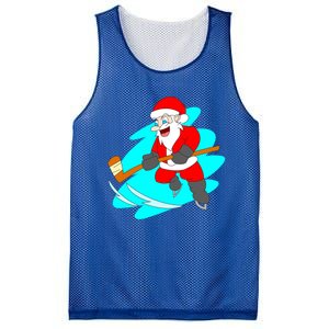 Santa Claus Playing Ice Hockey Player Christmas Celebration Gift Mesh Reversible Basketball Jersey Tank