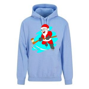 Santa Claus Playing Ice Hockey Player Christmas Celebration Gift Unisex Surf Hoodie