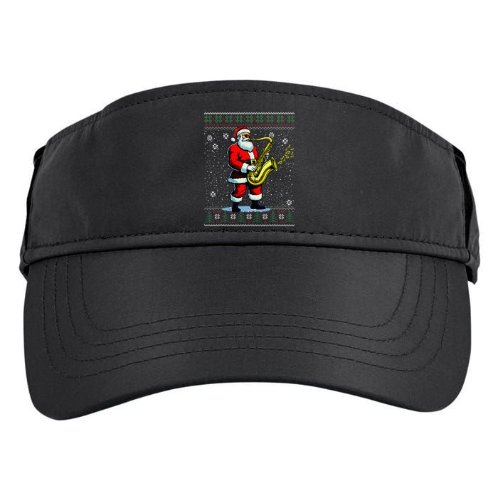 Santa Claus playing Saxophone Musical Ugly Christmas Sweater  Adult Drive Performance Visor