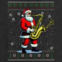 Santa Claus playing Saxophone Musical Ugly Christmas Sweater  Adult Drive Performance Visor
