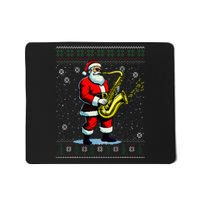 Santa Claus playing Saxophone Musical Ugly Christmas Sweater  Mousepad