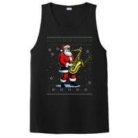 Santa Claus playing Saxophone Musical Ugly Christmas Sweater  PosiCharge Competitor Tank