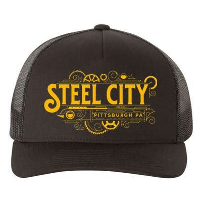 Steel City Pittsburgh Pennsylvania 412 Home Retro Yupoong Adult 5-Panel Trucker Hat