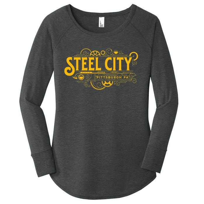 Steel City Pittsburgh Pennsylvania 412 Home Retro Women's Perfect Tri Tunic Long Sleeve Shirt