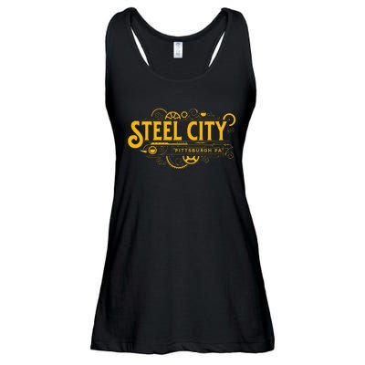 Steel City Pittsburgh Pennsylvania 412 Home Retro Ladies Essential Flowy Tank