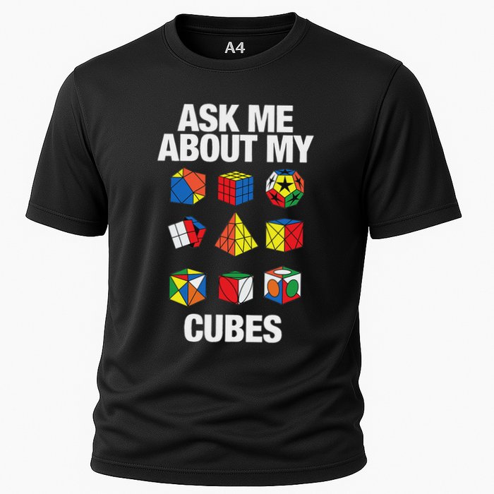 Speed Cubing Puzzle Cuber Cube Ask Me About My Cubes Cooling Performance Crew T-Shirt