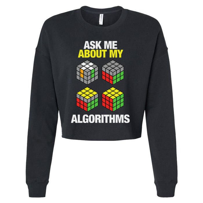 Speed Cubing Puzzle Cuber Cube Algorithms Cropped Pullover Crew