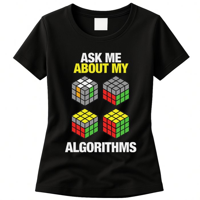 Speed Cubing Puzzle Cuber Cube Algorithms Women's T-Shirt
