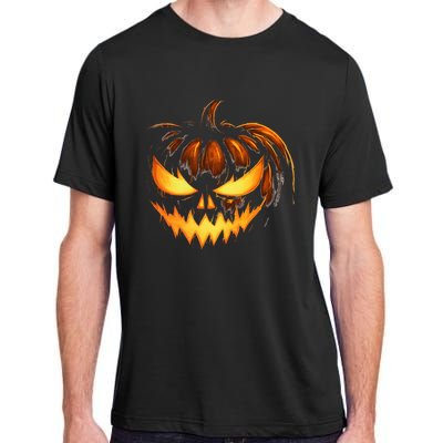 Scary Carved Pumpkin Face Jack O Lantern Halloween Costume Adult ChromaSoft Performance T-Shirt