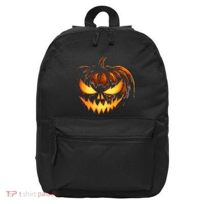 Scary Carved Pumpkin Face Jack O Lantern Halloween Costume 16 in Basic Backpack